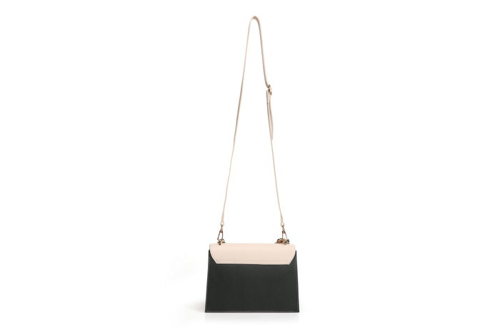 Lucky Bees Bolso Bandolera 918 Crema y Verde Oscuro